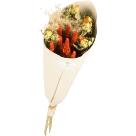 Bouquet de fleurs séchées Dinky orange 50 cm