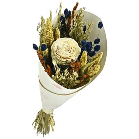 Bouquet de Fleurs séchées Grand Format Nature Bleu 50 cm