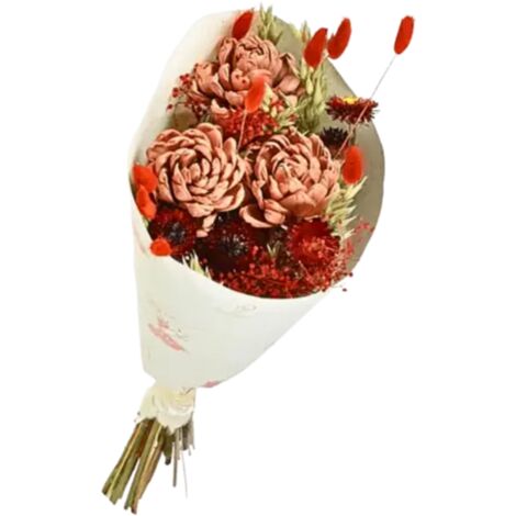 Bouquet de fleurs séchées Orange 50 cm