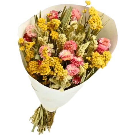 Bouquet de Fleurs séchées Prestige Mix Jaune Rose 50 cm