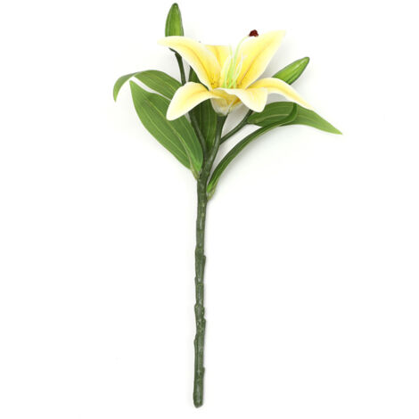 Bouquet de Lys de Simulation Unique, Bouquet de Mariage Artificiel Fausse Plante de Lys de Mariée pour la Maison Bricolage Centres de Table Décor de Fête (C)