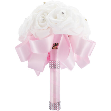 Bouquet de mariée artificiel rose pour décoration de cérémonie nuptiale et accessoires