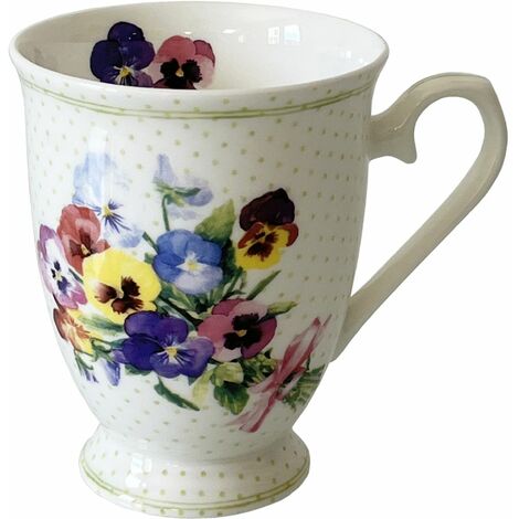 Bouquet de Pensées - Tasse en Porcelaine Fine