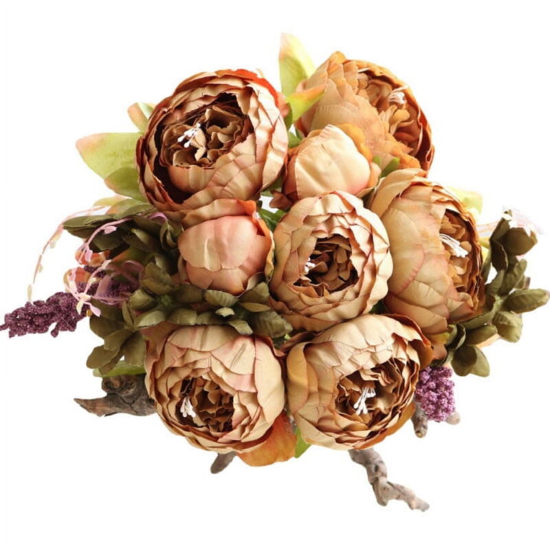 Feiyue - bouquet de pivoines artificielles vintage en soie pour décoration