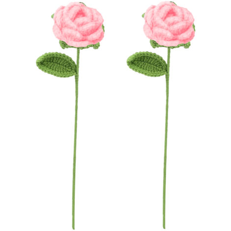 Bouquet de roses artificiel [2 pièces] Roses en coton lait tissé main prêt à offrir couleur rose pâle décor floral