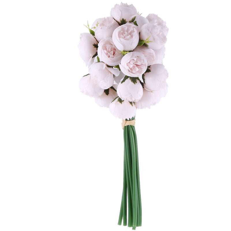 Tlily - Bouquet de Roses de Thé En Plastique Fausse Lafite Fleurs de Mariage à Porter Décoration de Arrangement de Photographie Fleurs Artificielles