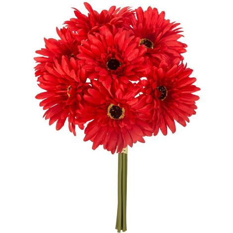 Bouquet di 7 gerbere artificiali H26cm - Rosso - Atmosphera créateur d'intérieur