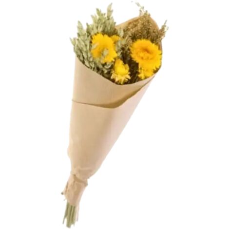Bouquet Fleurs Séchées mix Jaune déco 50 cm