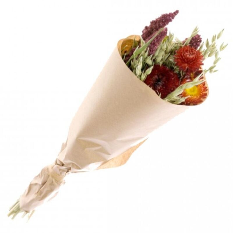 Bouquet Fleurs Séchées Rouges déco 50 cm