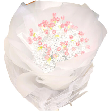 Bouquet lumineux de tulipes artificielles avec bande LED - DIY créatif pour décoration - Cadeau pour femme, petite amie ou maman - 39 fleurs