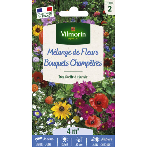 Bouquets Champêtres - 4 m² - Mélange de fleurs Vilmorin