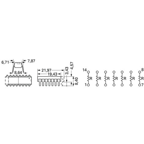 Bourns 4116R-1-332LF Widerstandsnetzwerk 3.3 kΩ THT DIP-16 0.25 W 1 St.
