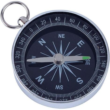 Boussole à cadran blanc, boussole de poche portable en aluminium de 45 mm, boussole de survie de haute précision pour O