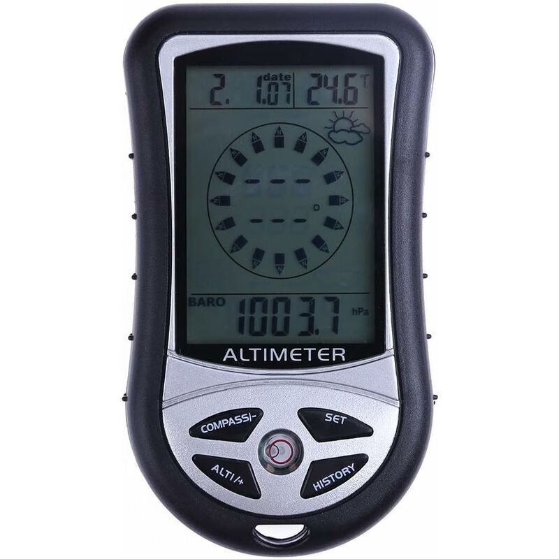 Boussole électronique portable 8 en 1 - Altimètre, baromètre, thermomètre, prévisions météo, heure,1pcs Trimec