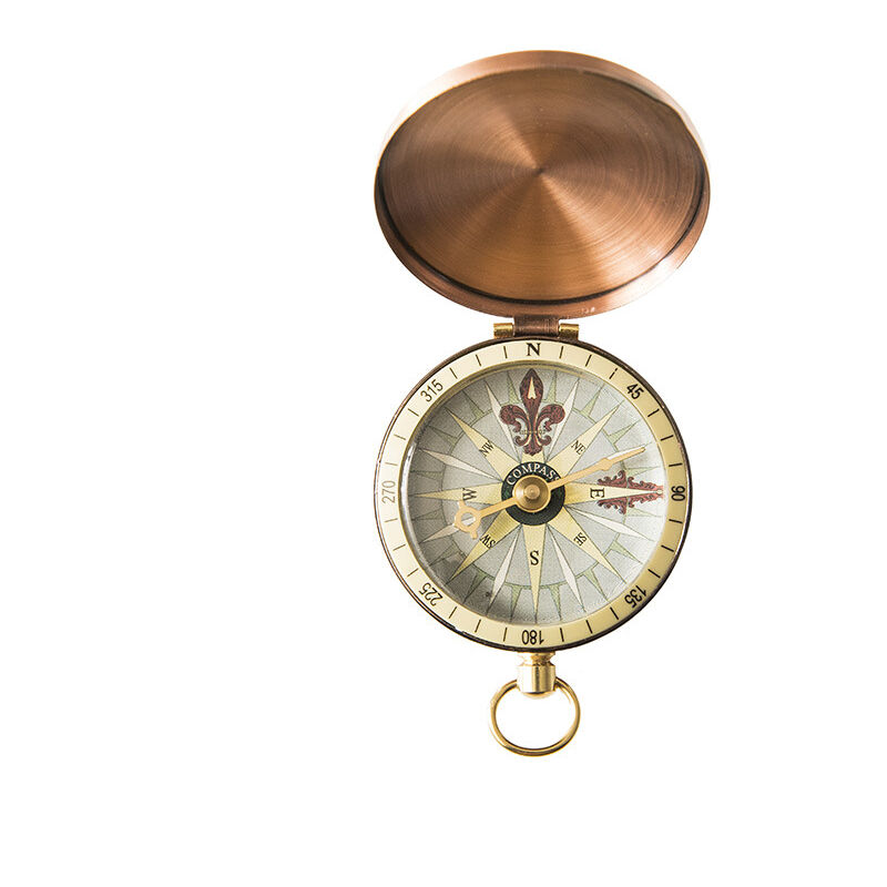 Boussole en cuivre Vintage, boucle suspendue pour voiture, compteur, ameublement doux, décorations pour la maison, accessoires de photographie