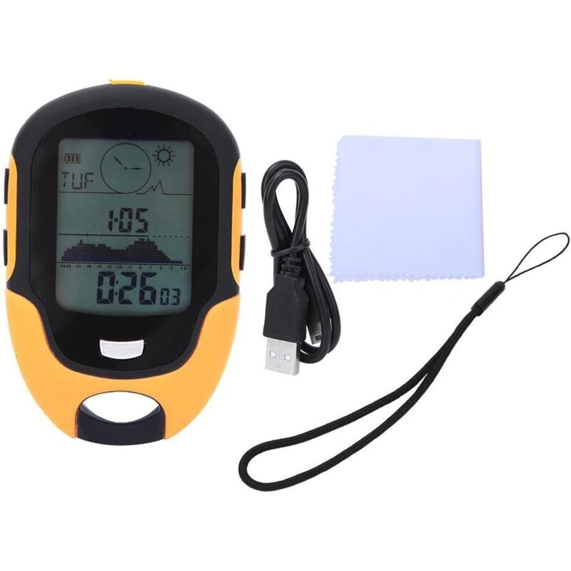 Boussole numérique altimètre boussole numérique multifonctionnelle, altimètre numérique d'alpinisme multifonctionnel extérieur FR500 boussole canne à