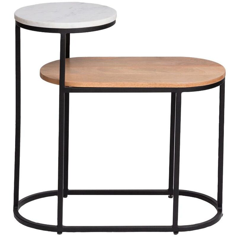 Made In Meubles - Bout de canapé en bois de manguier Florentin