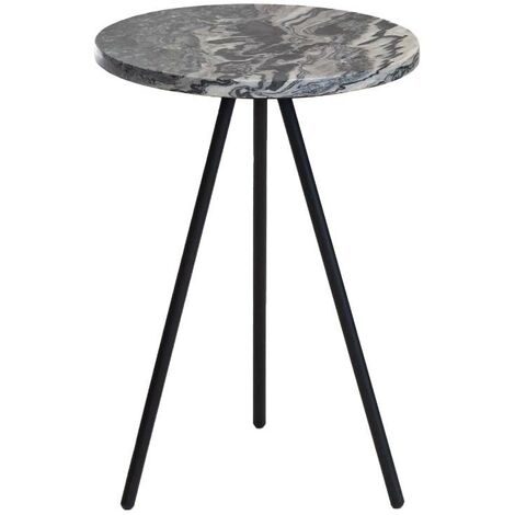 Bout de canapé en marbre gris Eva