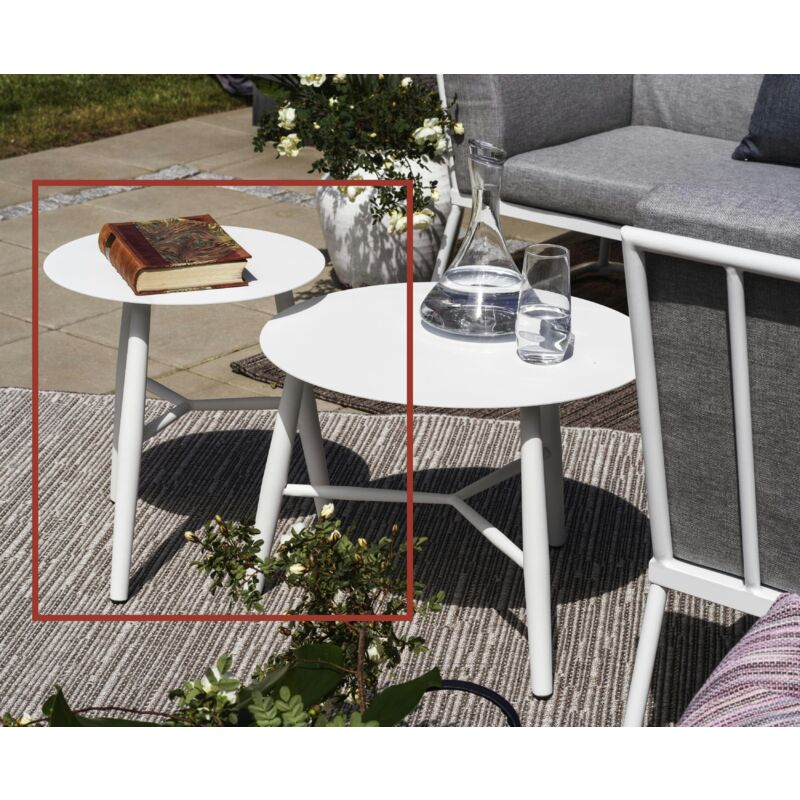 Bout de canapé jardin en aluminium blanc STOCKHOLM