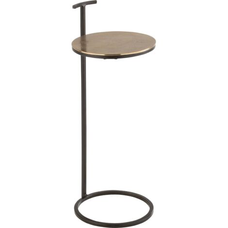 Bout de canapé métal doré et noir design contemporain - Doré finition mate et noir profond