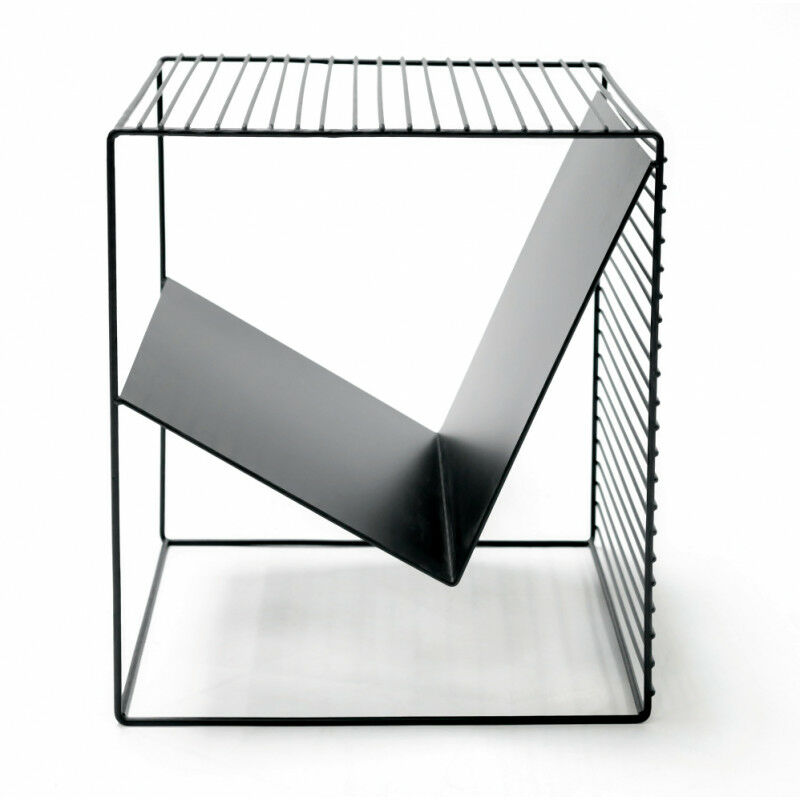 Intempora - Bout De Canapé, Porte Magazine Journal Revue, Table d'Appoint Noir Métal Industrielle 40x35x45CM- Meuble de salon- Bout de canapé - noir