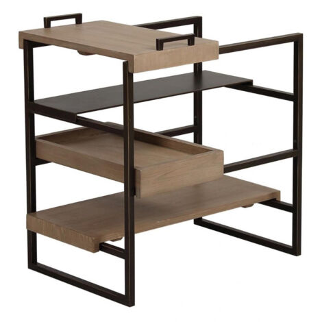 Bout de canapé plateau amovible - Bois - Beige - Interior's