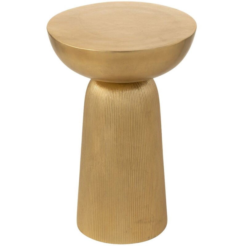 Bout de canapé rond en aluminium doré - rossi