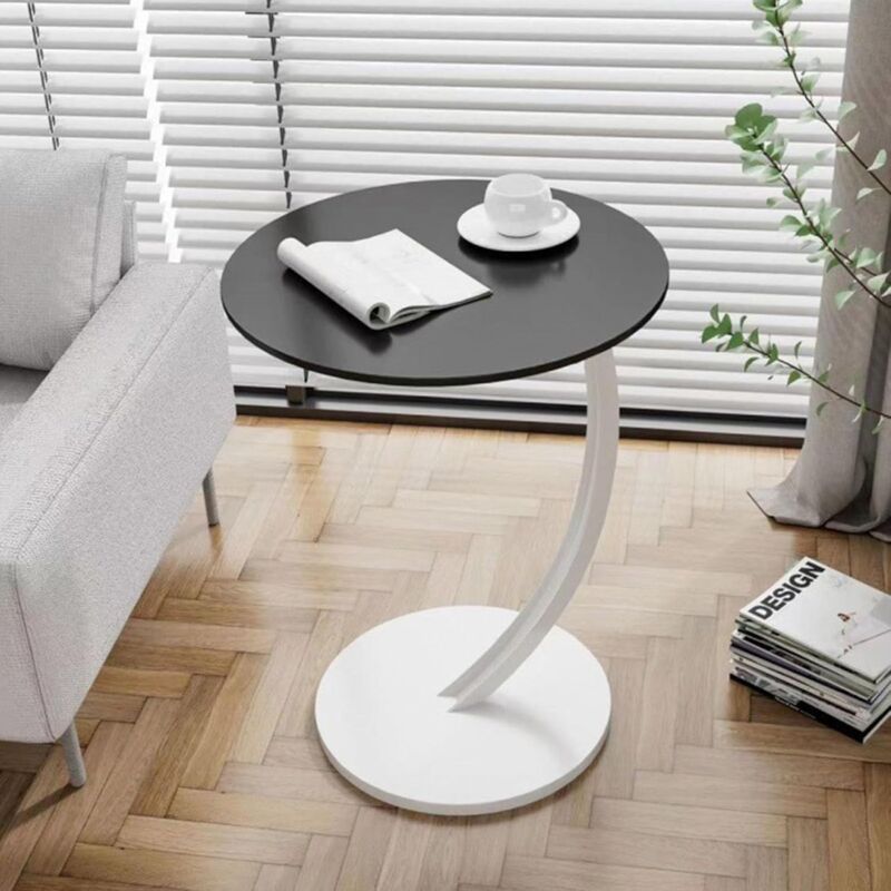 Ikodm - Bout de canapé Table d'appoint de canapé, table d'appoint en forme de c, table à manger multifonctionnelle, montage facile, légère, compacte,