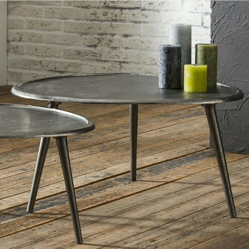 Pier Import - Bout de canapé vintage en métal noir 73 cm tribeca