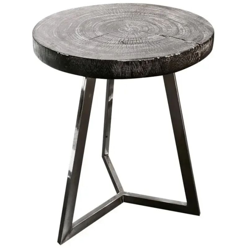 Bout de canapé/Table d'appoint en bois de teck peint en noir – reglys