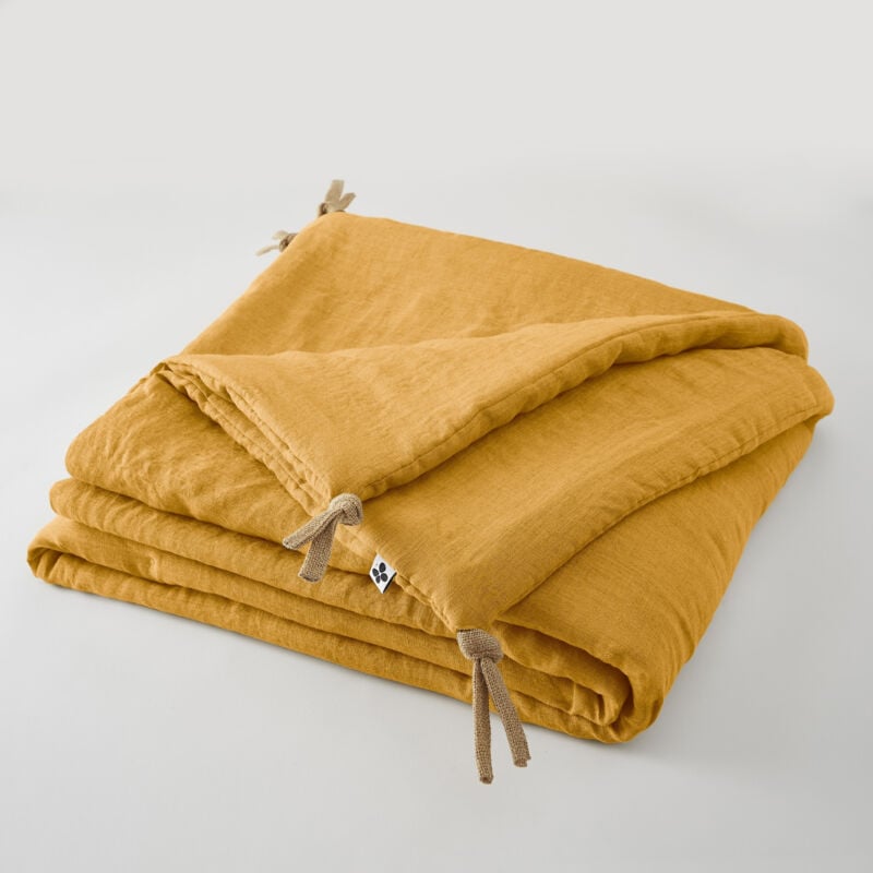 L'effet Papillon - Bout de lit 90 x 200 cm lin lavé soline Miel