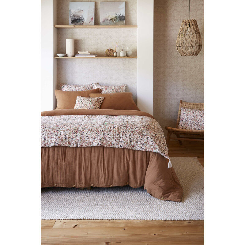 Bout de lit 'Capucine' 90 x 200 cm 'Gaze de Coton' - Couleur: Capucine Pampa - Taille d'édredon ou bout de lit: 90 x 200 cm