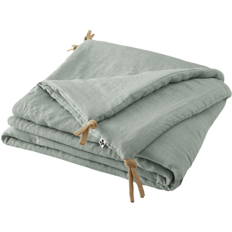 Bout de lit en lin 90 x 200 cm Soline eucalyptus