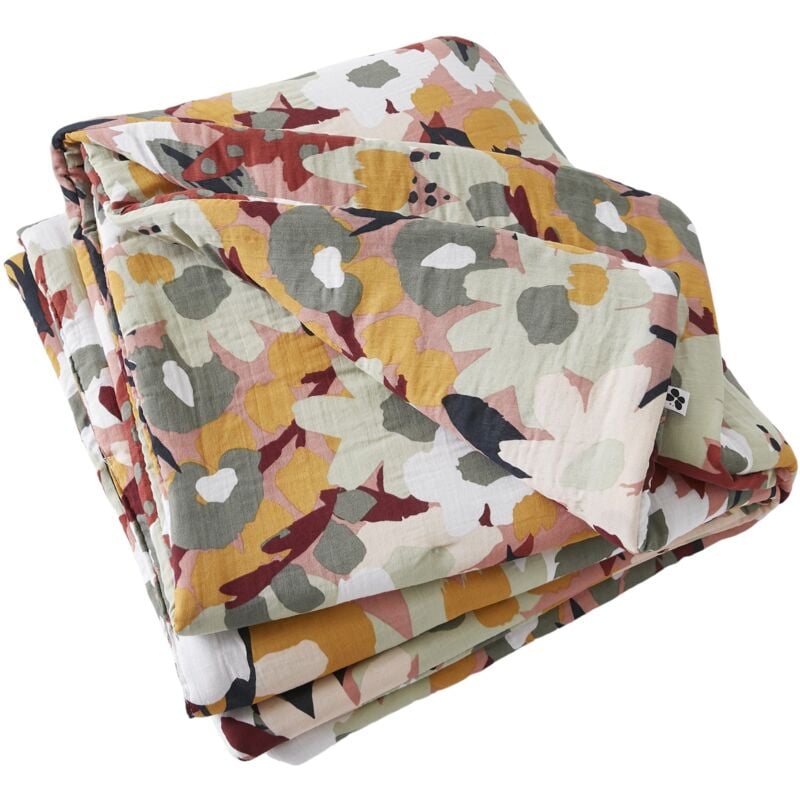 L'effet Papillon - Bout de lit gaze de coton 90 x 200 cm Fleur de Leane