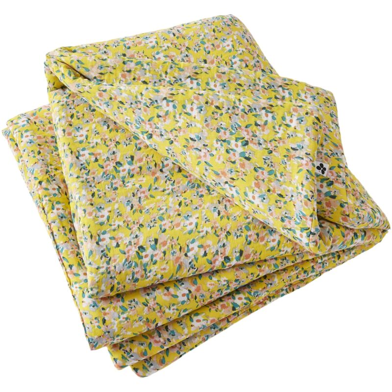 Bout de lit gaze de coton 90 x 200 cm Manon fleuri