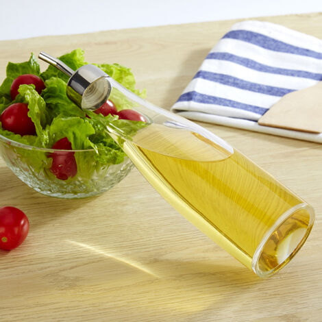 Bouteille à Huile Acrylique 300ml pour Cuisine, Résistante et Pratique pour Vinaigre et Assaisonnements