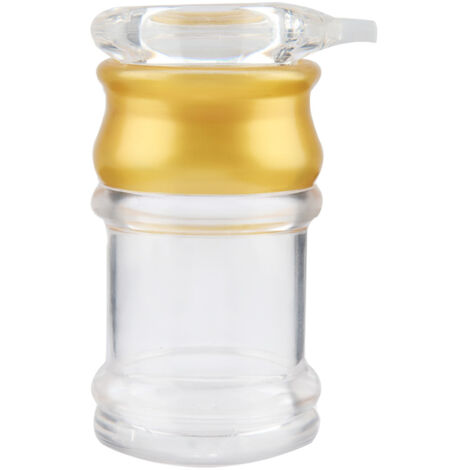 Bouteille à huile acrylique dorée et transparente pour vinaigre, sauce soja et condiments - Grande capacité pour cuisine