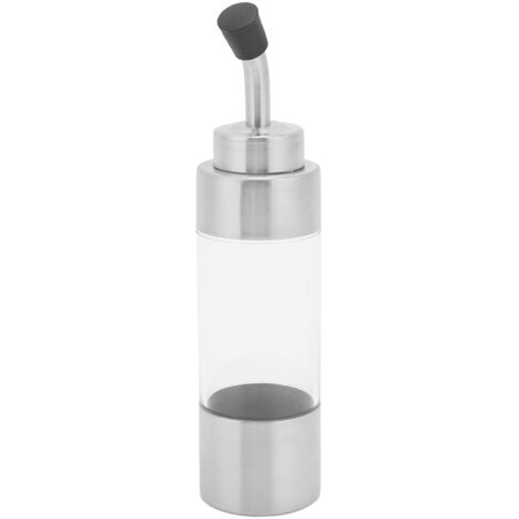 Bouteille à huile d'olive en acier inoxydable 304 avec bec verseur et fenêtre transparente pour cuisine