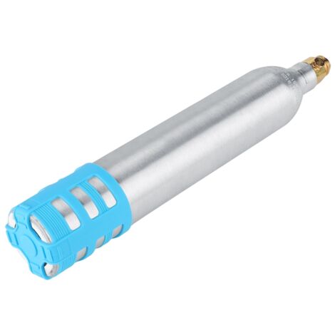 Bouteille à soda rechargeable de 0,6L avec cylindre CO2 réutilisable et housse silicone bleue pour machines à soda
