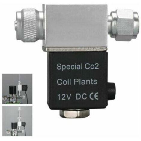 Bouteille CO2 et accessoires pour aquarium Électrovanne pour Aquarium Système de CO2 Régulateur DC 12V Sortie Connecter M10  1 Filetage Externe Tête Unique Silencieux Version Basse Température - Prise