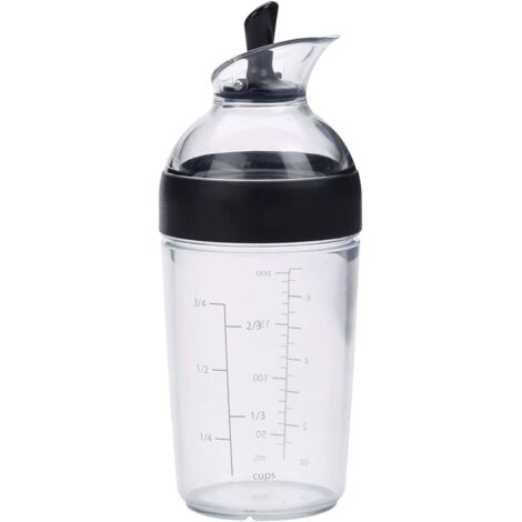 Bouteille d'assaisonnement manuel universel 240 ml de vinaigrette anti-éclaboussures (noir)