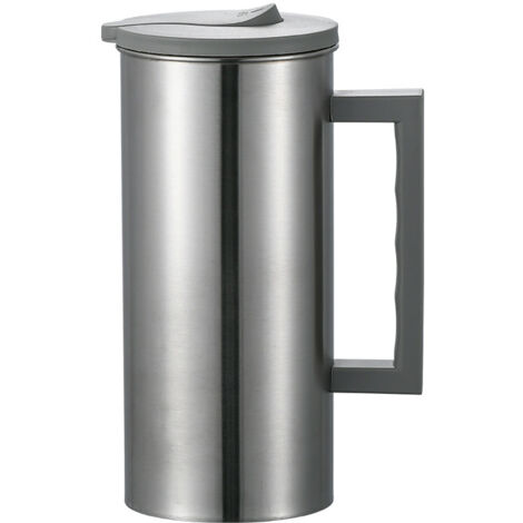 Bouteille de 1600 ml avec infuseur à thé, carafe à eau froide, acier inoxydable, gris