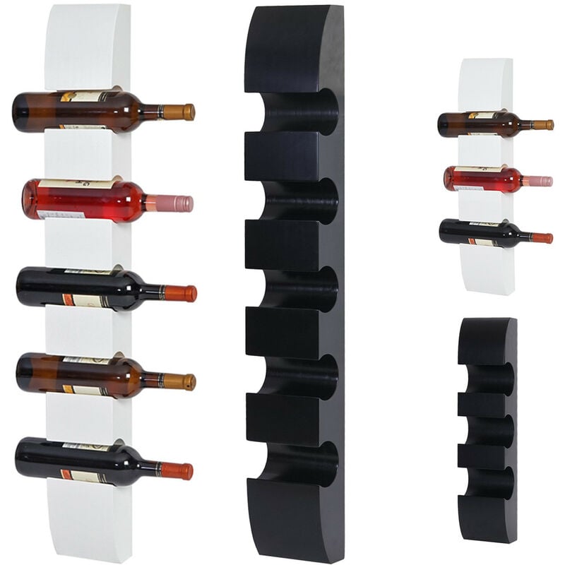 Nova - tagère à vin Colmar, étagère murale à bouteilles en bois, pour 3 bouteilles 54x13x9cm - blanc