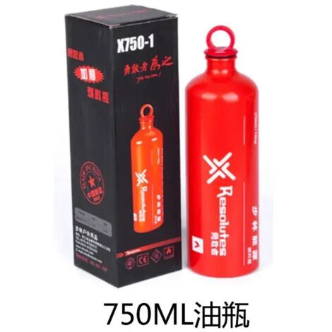 Bouteille de carburant liquide Bulin Resolutes 500/750/1000/1500 ml en alliage d'aluminium pour essence, kérosène, alcool et autres liquides, idéale pour les réchauds portables.