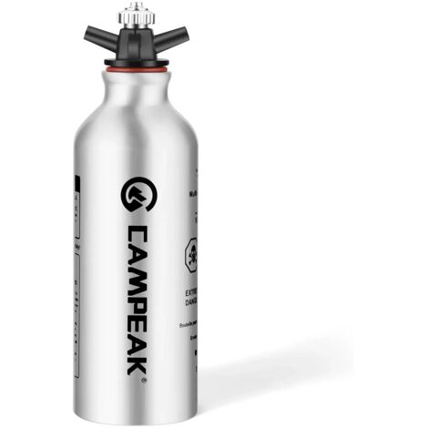 Bouteille de combustible liquide portable en aluminium pour essence, kérosène, alcool, bidon de rechange 0,5 L pour réchauds de cuisine portables
