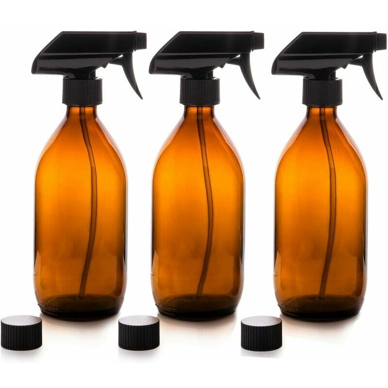Vuszr - Bouteille de potion de pulvérisation d'huile essentielle d'abat-jour en verre brun domestique (500 ml) pour salle d'outils