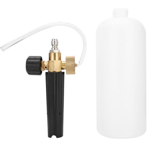 Bouteille de pulvérisation de mousse de lavage de voiture de 1 litre 1/4 pouce Pistolet à mousse haute pression Pompe de lavage de voiture Canon Outil de nettoyage-Crezuo