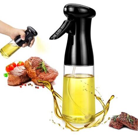 Bouteille de Pulvérisation d'huile, Vaporisateur d'huile, Pulvérisateur de Vinaigre, Spray Huile pour la Cuisson, Ustensile de Cuisine, pour BBQ, Salad, Cuisson (Noir)