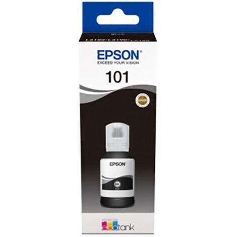 Bouteille de recharge d'encre noire pour imprimante Epson EcoTank 101 (C13T03V14A).