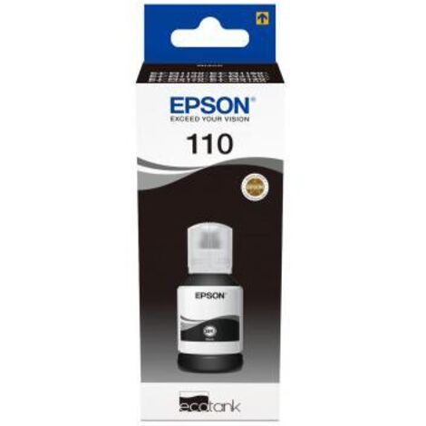 Bouteille de recharge d'encre noire pour imprimante Epson EcoTank 110 (C13T03P14A).